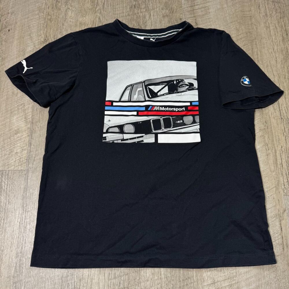 BMW Motorsport M M3 E30 80's Style Puma Black Men's Shirt Medium